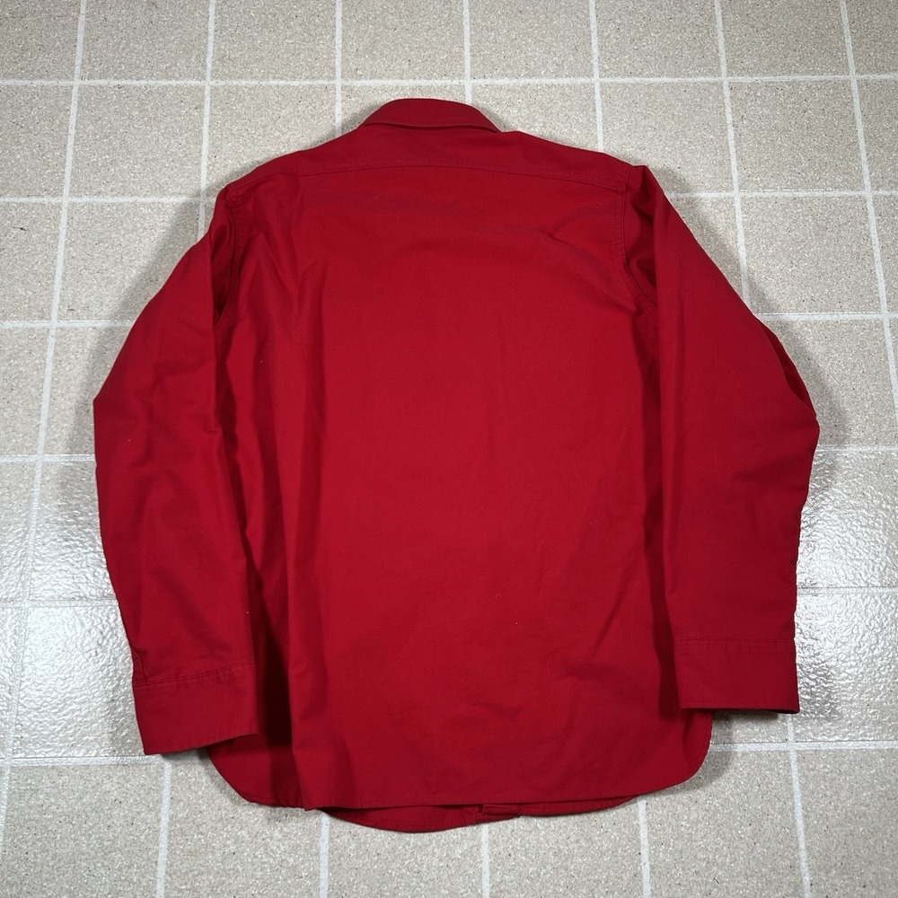 Vintage Woolrich Men's Shirt Red L Chamois Flannel Button Down Long Sleeve USA - Picture 3 of 7